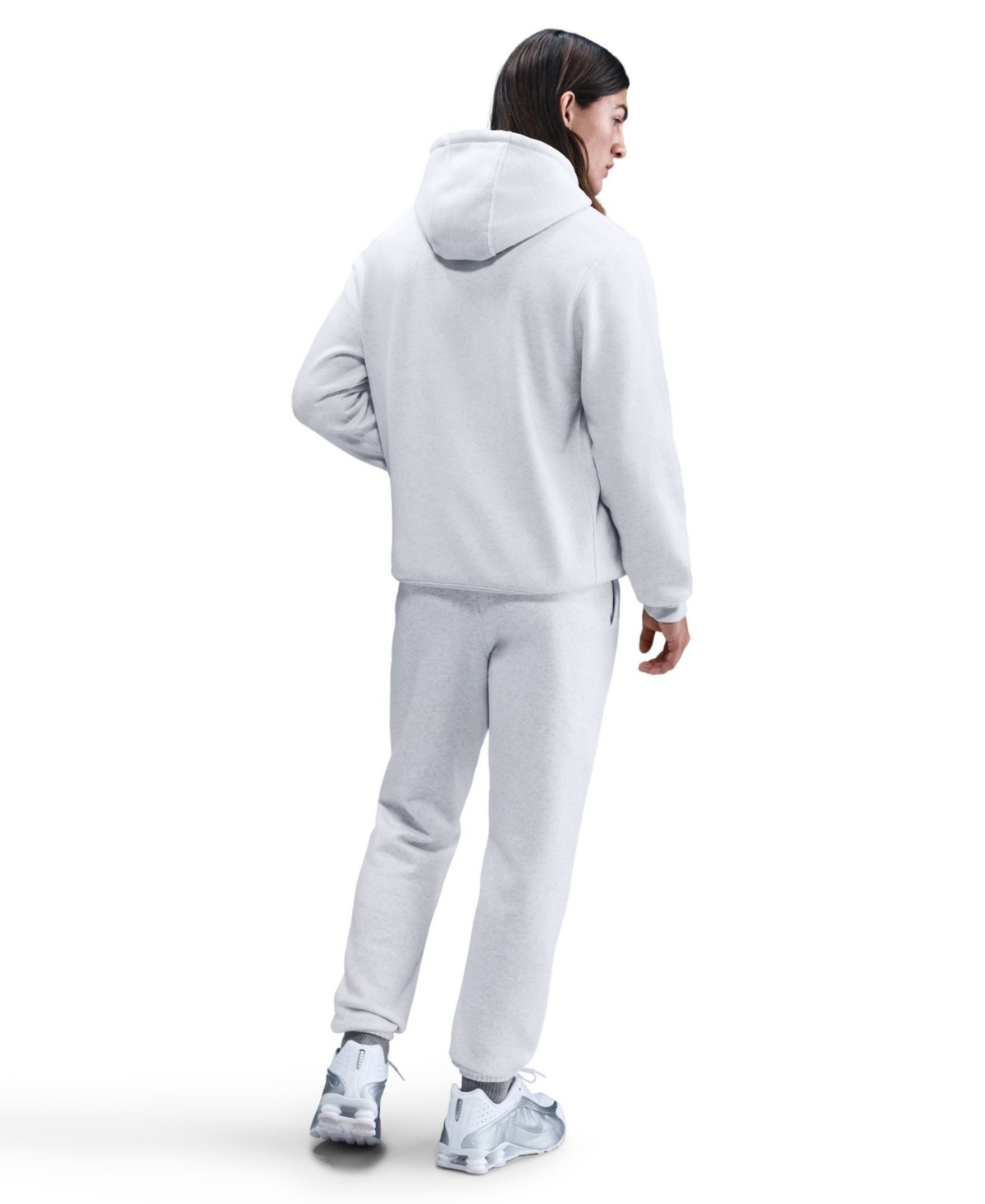 Nike Men's Cuffed Brushed Fleece Logo Sweatpants In Gray