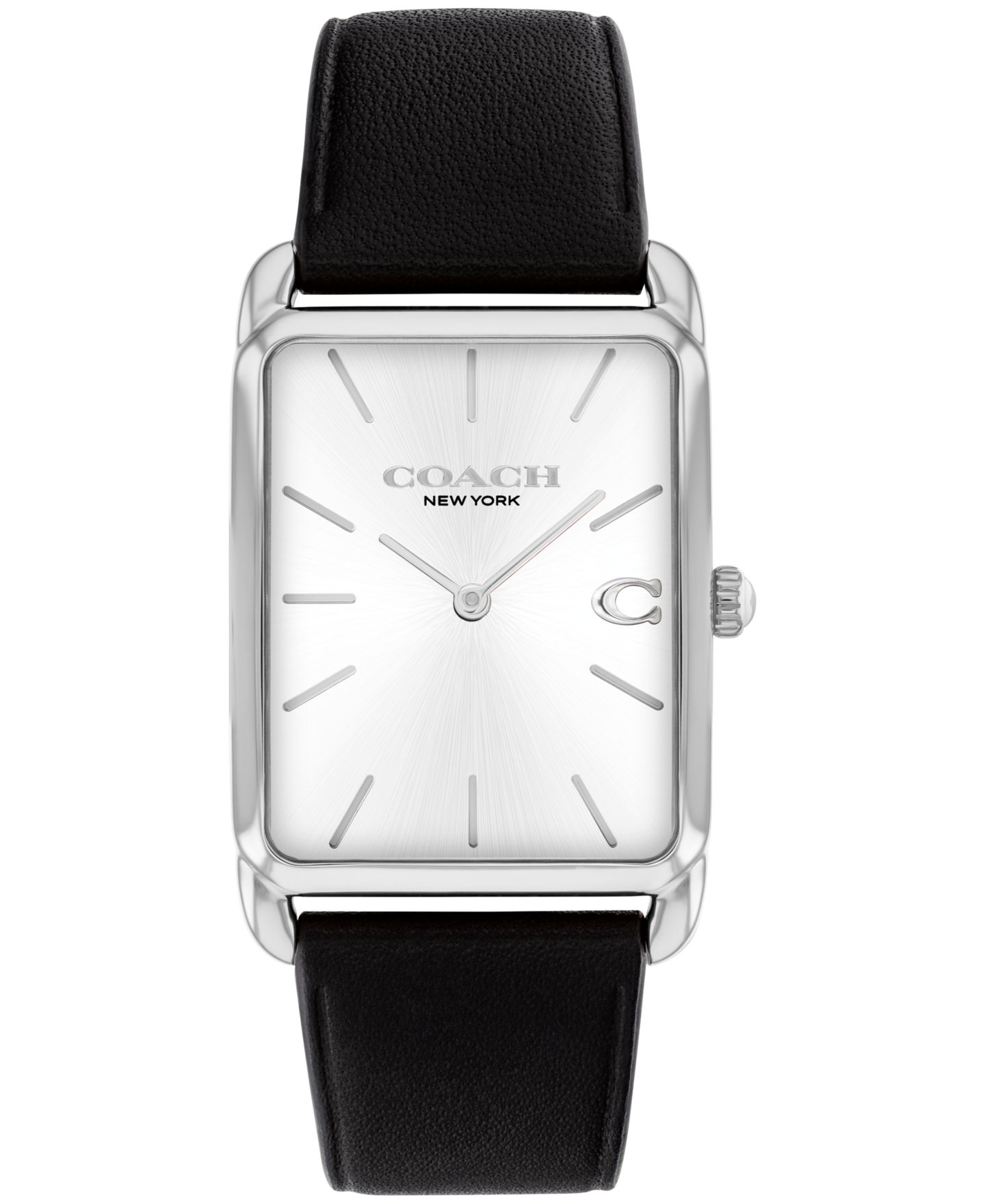 Мужские часы COACH Elliot Black Leather Strap Watch, 32 x 36mm — фото 1