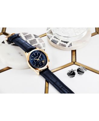 Men's Monaco Blue Leather, Blue Dial, 44mm Round Watch
