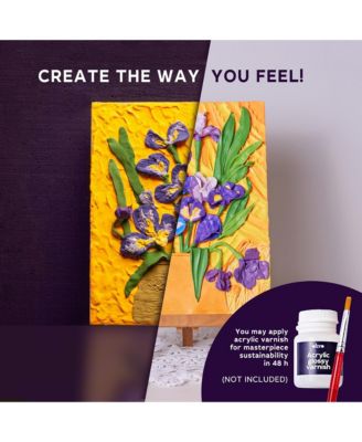 OKTO Air-Dry Clay 3D Painting Kit – Irises (11.8 x 15.7 in)