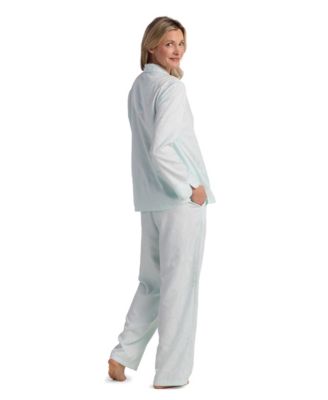Women's 2-Piece Notch Collar Top and Pull-On Pants Pajama Set