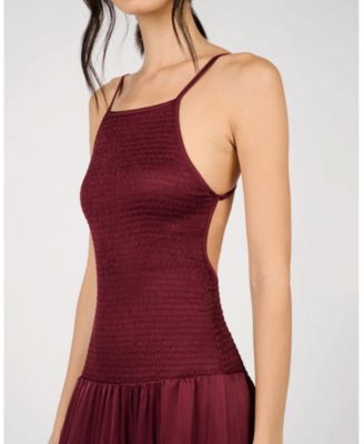 Women's Smocked Drop Waist Maxi Dress