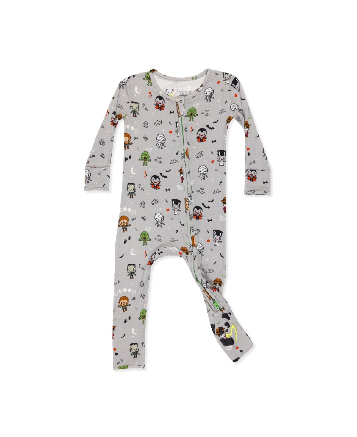 Bellabu Bear Unisex Little Monsters Convertible Footie In Gray