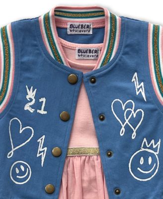 Girls' 2T-6X Graffiti Vest and Dress, 2-Piece Set