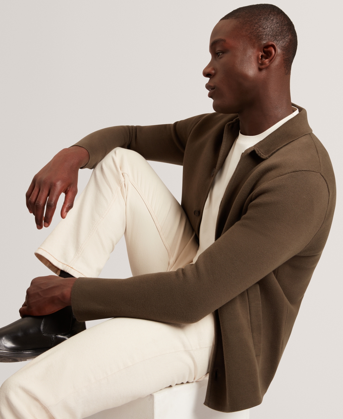 Ted Baker Konrrad Regular Soft Touch Cotton Tee In Neutral