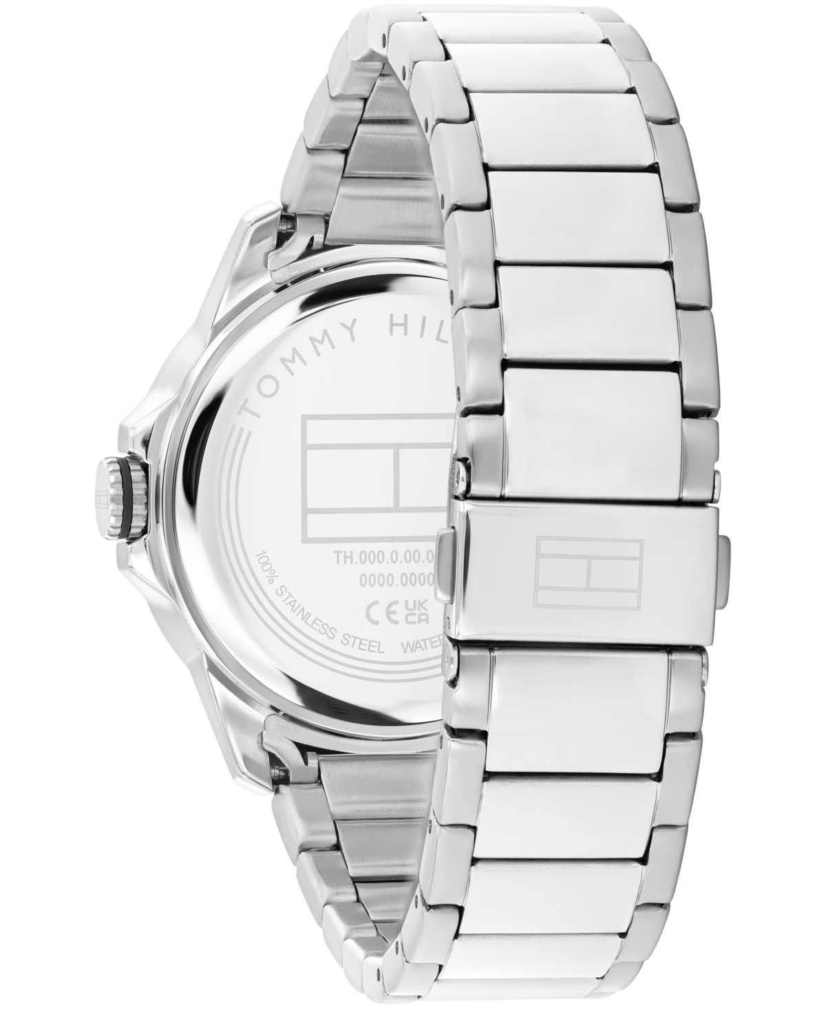 Tommy Hilfiger Men's Quartz Silver Tone Stainless Steel Bracelet Watch, 43mm In Metallic