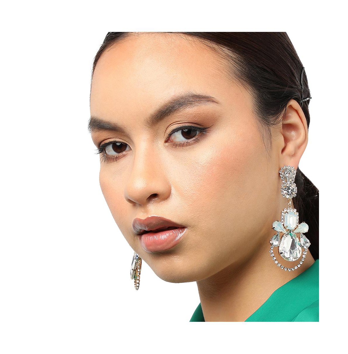Sohi Rhinestones Drop Earrings
