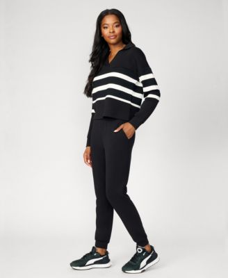 Women's Striped Polo & Jogger Lounge Set