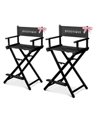 28" Height Tall Director Chair Folding Artist Makeup Salon 2 Pack