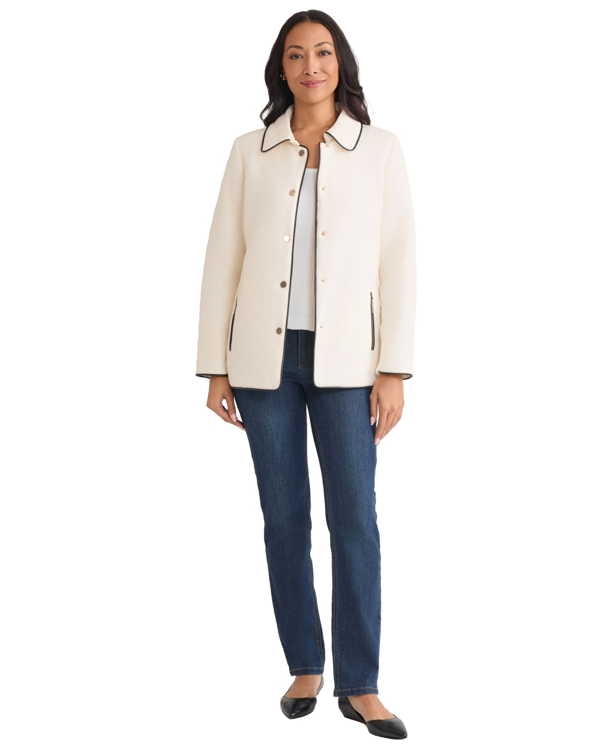 Jones New York Quilted Jacket In Neutral