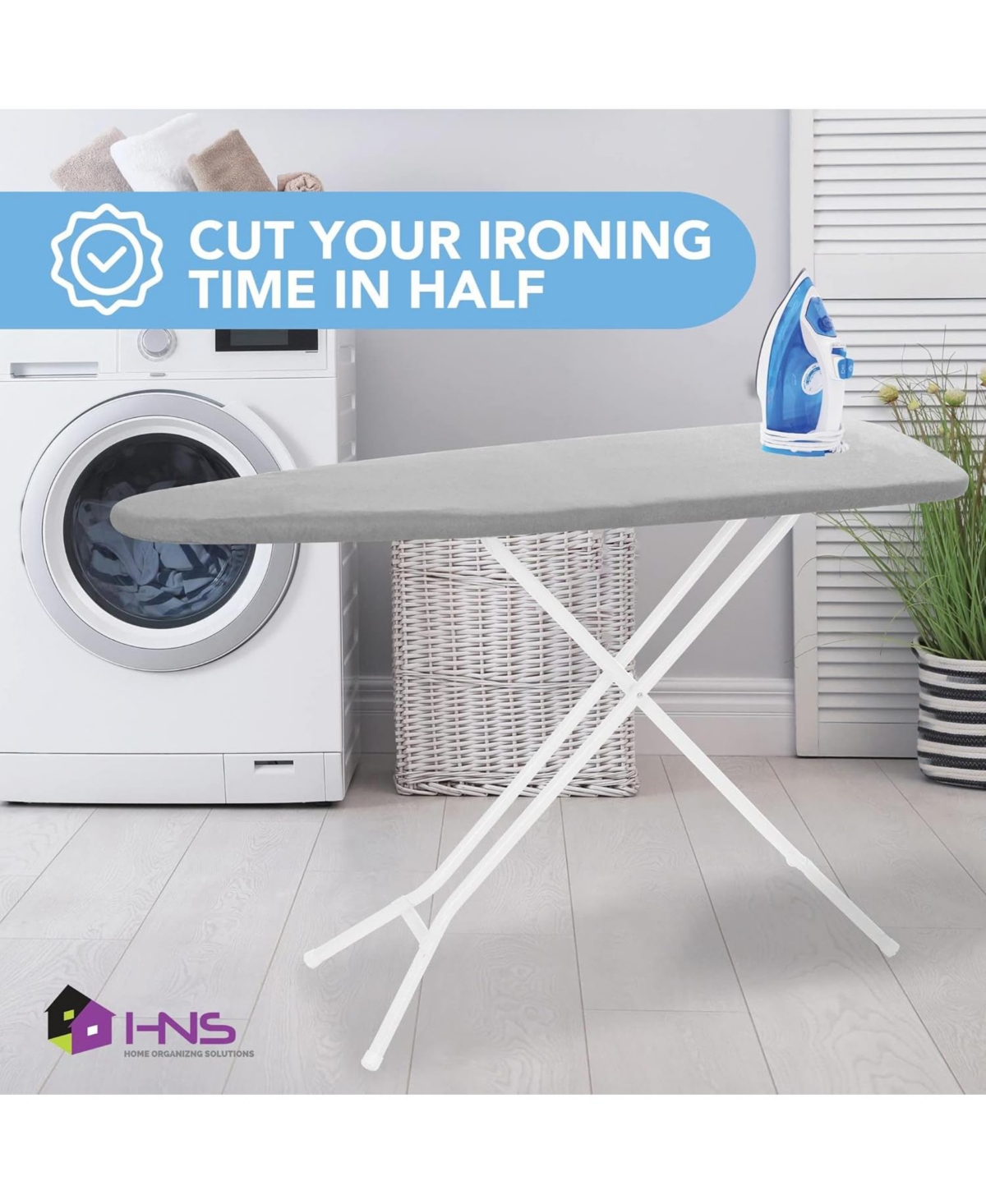 Florida Brands Ironing Board Cover and Pad - 15" x 54" - Large Fits All Standard Sizes - Heat Reflective Iron Pad