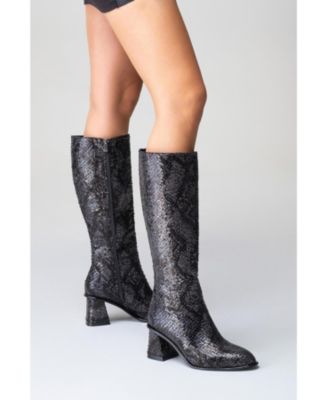 Elly Pattern Block Heel Boot (Women)