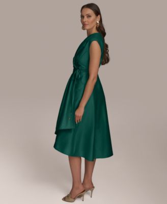 Women's Surplice-Neck Midi Dress