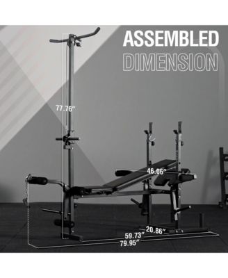 8 in 1 Olympic Weight Bench Set with Leg Extension and Leg Curl, Multi-Function Bench Press Set with Preacher Curl Pad and Chest Fly, Full-Body Strength Training Equipment