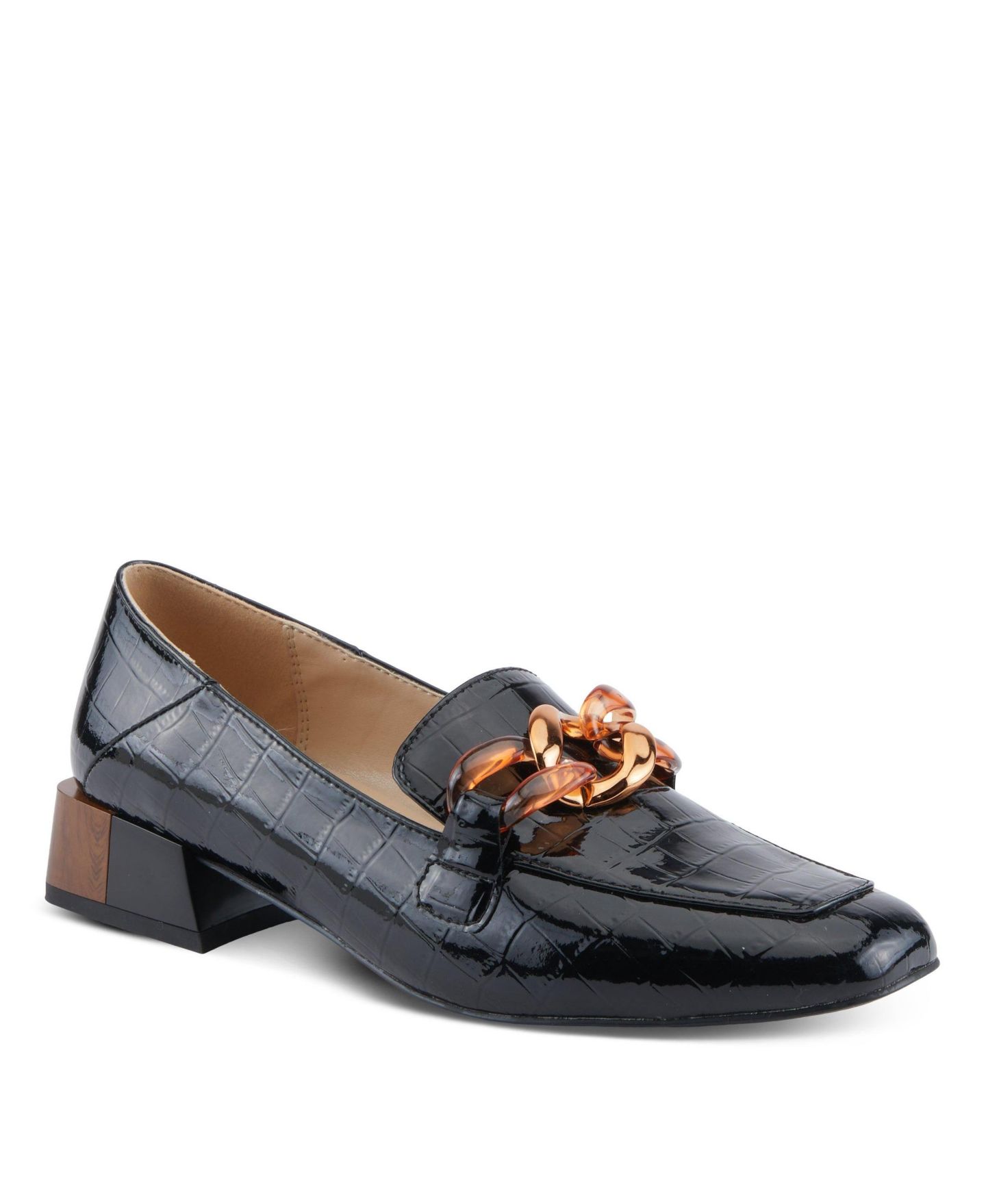 Женские туфли Azura Baldwin Loafers with Smooth Leather Upper, цвет: Чёрный лаковый — фото 1