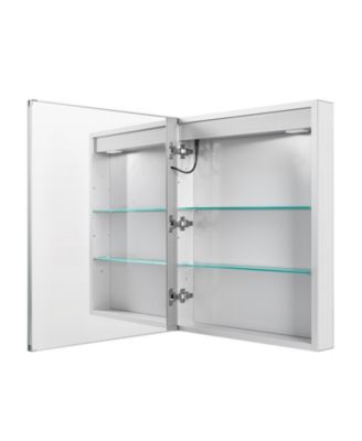 Wall-Mount Medicine Cabinet with Lights and 2-Side Mirrors