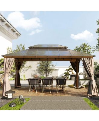 15.84-ft x 11.9-ft Hardtop Gazebo Yellow Brown with Hardtop Roof