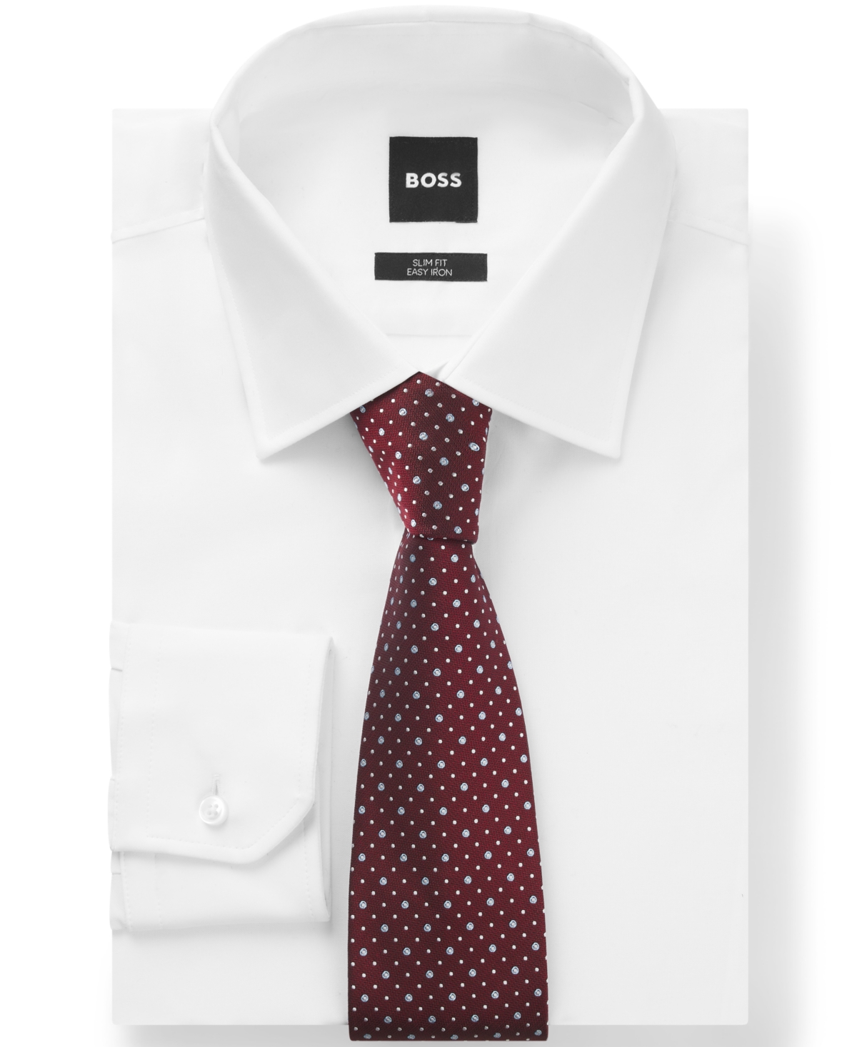 Hugo Boss Boss By  Men's Dot Motif Silk-blend Tie In White