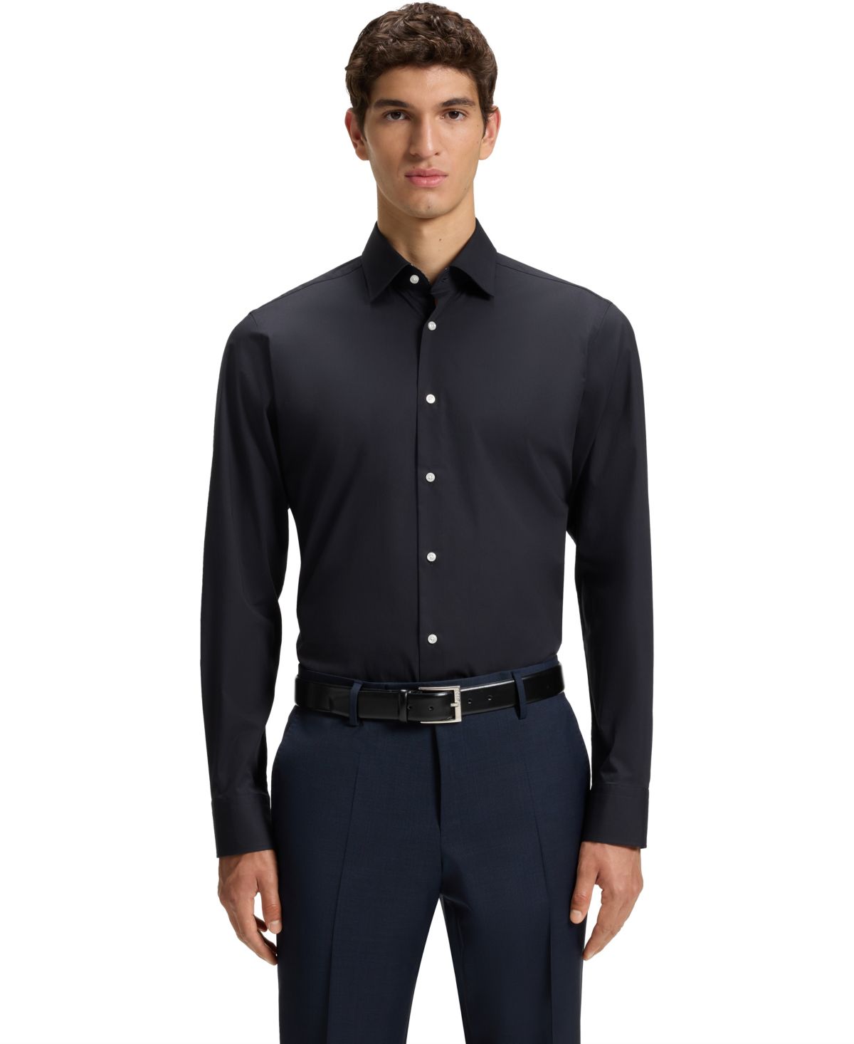 Мужская рубашка из стрейч-хлопка Hugo Boss