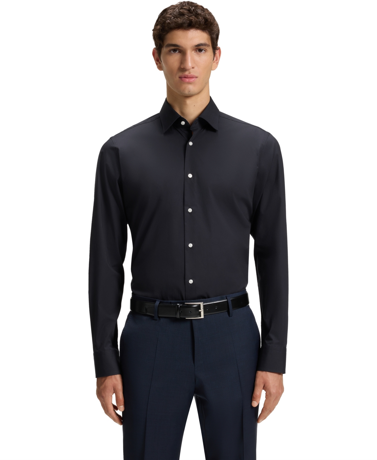 Boss by Hugo Men's Stretch-Cotton Poplin Regular-Fit Dress Shirt