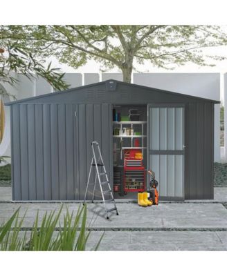9-ft x 11-ft Galvanized steel Storage Shed
