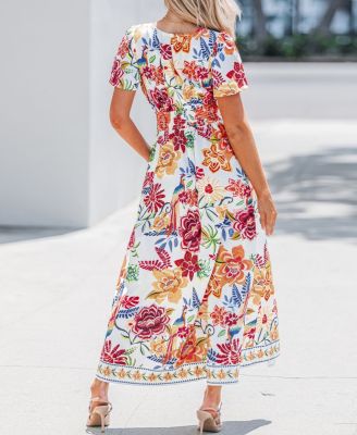 Women's Floral Print Maxi Beach Dress