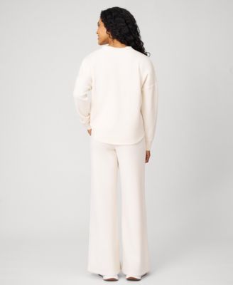 Grommet Detail Top & Wide Leg Pant Lounge Set