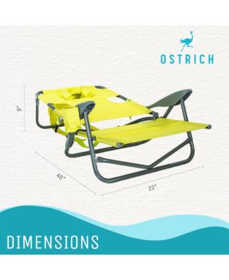 On-Your-Back Outdoor Reclining Beach Lounge Pool Camping Chair, Green