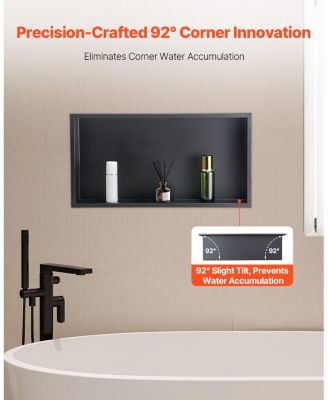 Recessed Shower Shelf in Stainless Steel for Wall-Mounted Organization