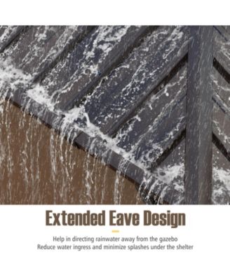 10 x 10 FT Hardtop Gazebo with Netting Heavy-Duty Double-Roof Galvanized Metal Top