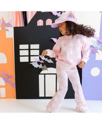 Toddler Girls Coquette Ghost Halloween Flare Legging