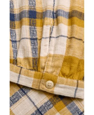 Women's Peter Pan Collar Checked Blouse