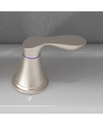 Bathroom Sink Faucet, 8-Inch Widespread Faucet with 2 Lever Handles, 3-Hole Low Arc Basin Faucet with Pop-Up Drain & CUPC Supply Lines