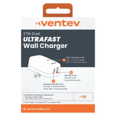 27W ULTRAFAST USB C and USB A Dual Universal Wall Charger
