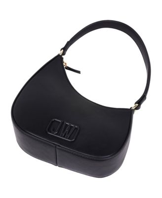 Smooth PU Shoulder Bag with Tonal 3D Logo