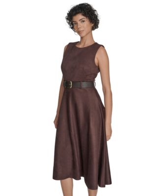 Women's Belted Midi Dress