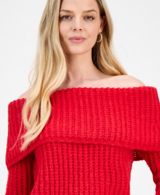 Petite Lofty Off-The-Shoulder Sweater, Macy's Exclusive