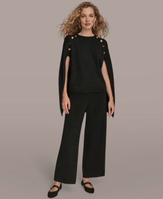Donna Karan Womens Sleeveless Sweater Pull On Sweater Pants In Multi