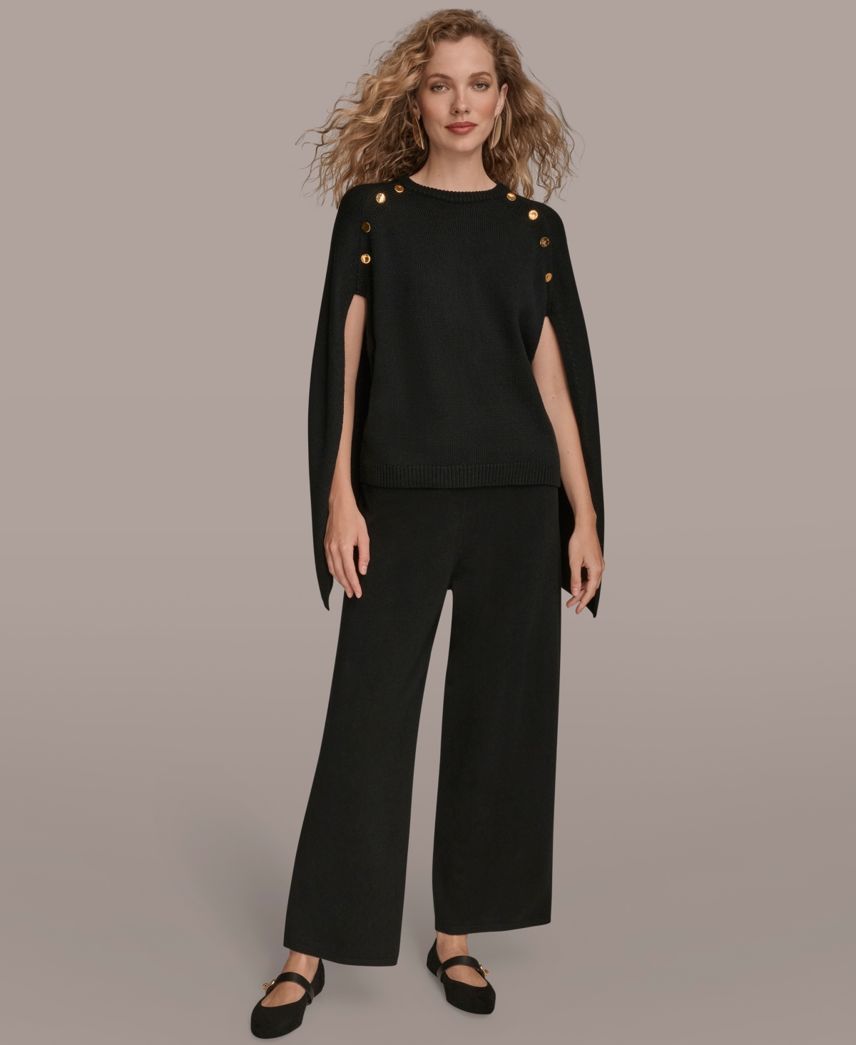 Donna Karan New York Cape Sweater In Black