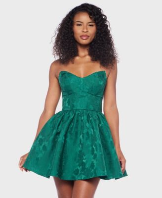 Juniors' Strapless Scoop Neck Bustier Dress