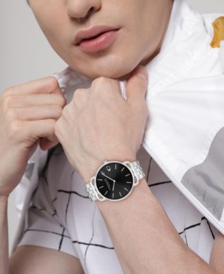 Men's Elliot Silver Tone Stainless Steel Bracelet Watch, 43mm