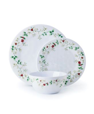 Holiday Melamine 24 Pc. Dinnerware Set, Service for 8