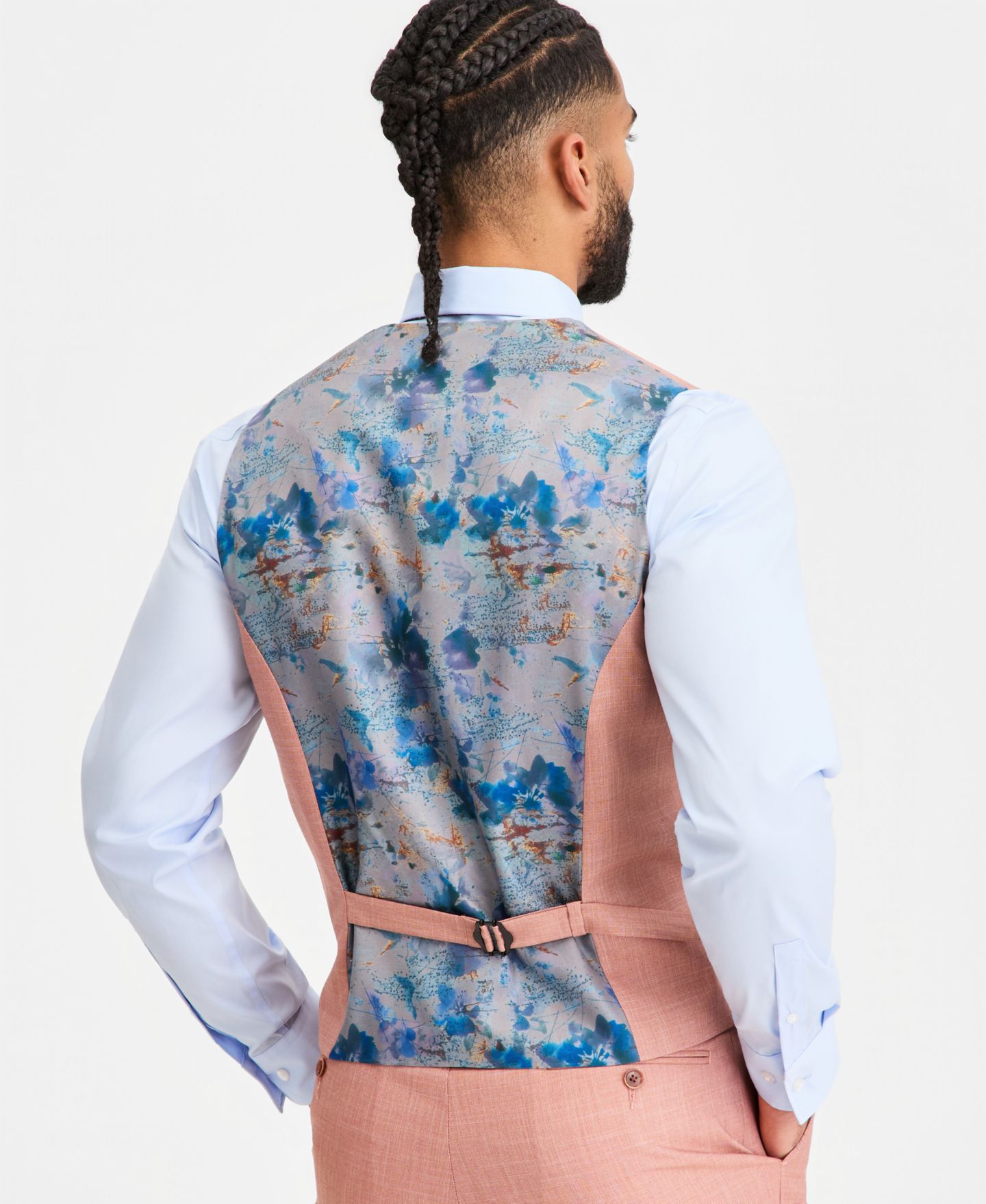 Мужской жилет Tayion Collection Classic-Fit Rust Solid Suit Separates Vest, цвет: Терракотовый — фото 3