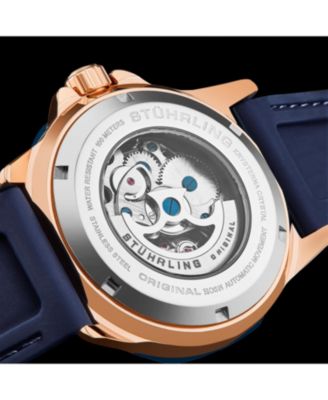 Edwardian 4018 Men s Automatic Skeleton Watch – 44mm Stainless Steel Case, Skeleton Dial, Silicone Strap