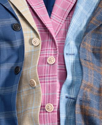 Men's Cotton & Linen Printed Modern-Fit Sport Coat