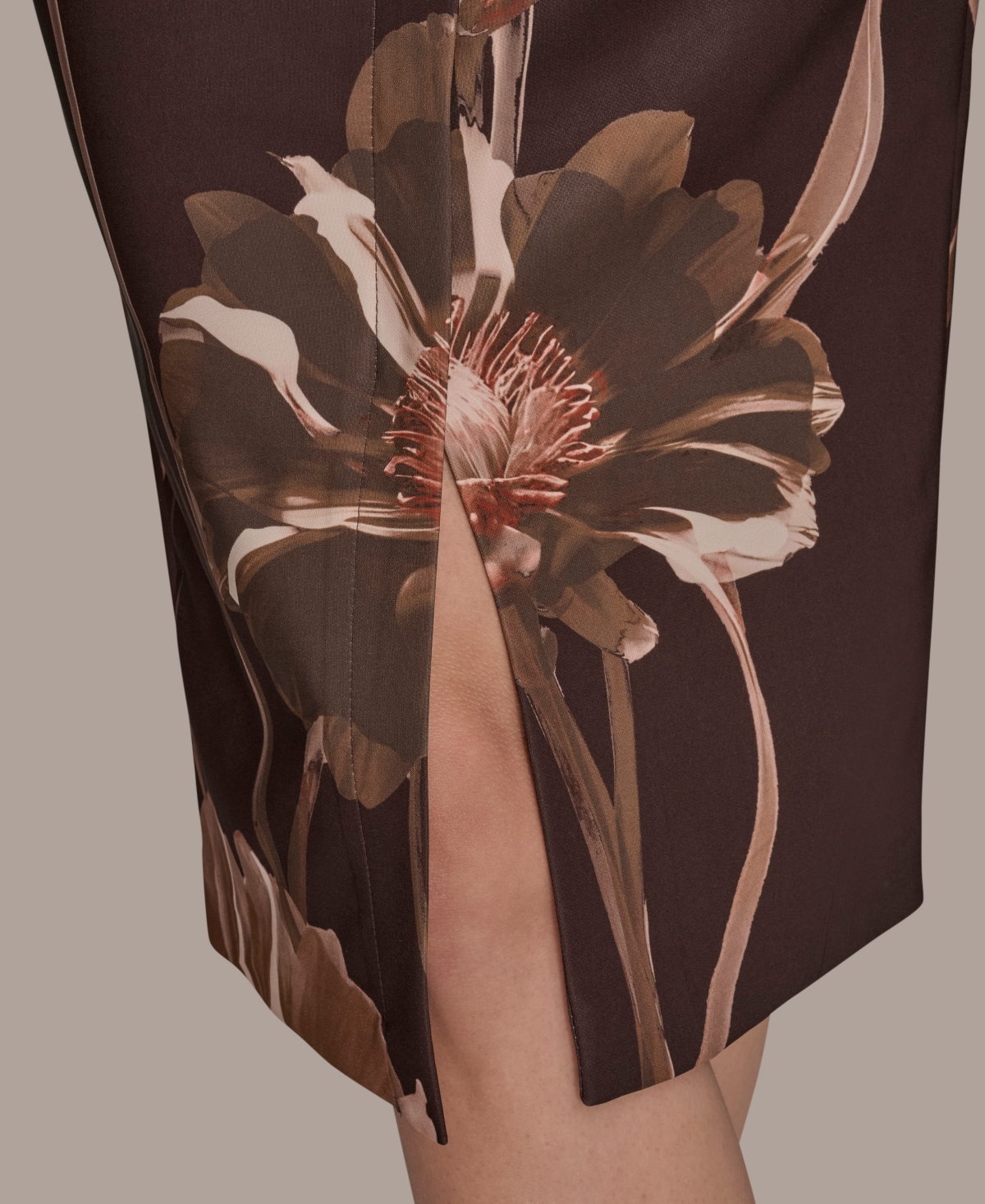 Donna Karan New York Petite Belted Floral Midi Dress