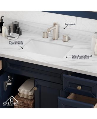 48-Inch Solid Wood Bathroom Vanity with Matching Top and Ceramic Basin