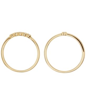 2-Piece Cubic Zirconia Stackable Ring Set (0.17 ct. t.w.) in Gold over Sterling Silver