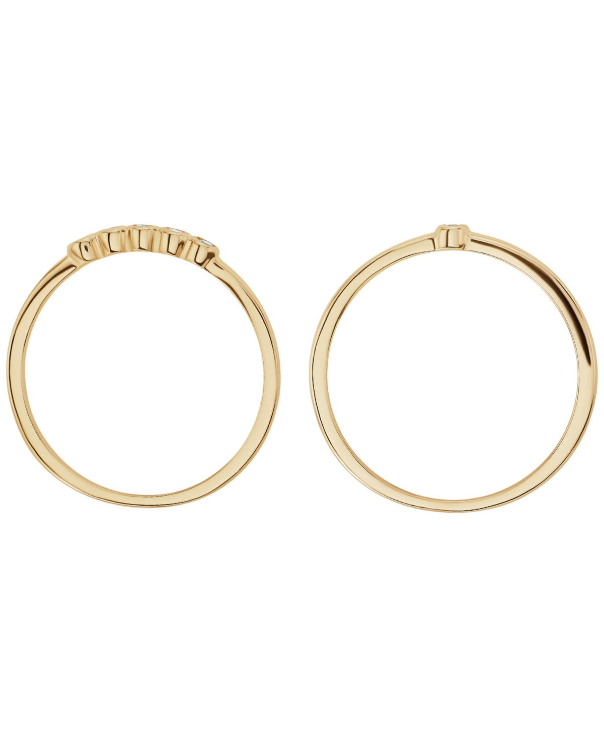 Macy's 2-piece Cubic Zirconia Stackable Ring Set (0.17 Ct. T.w.) In Gold Over Sterling Silver In Gold