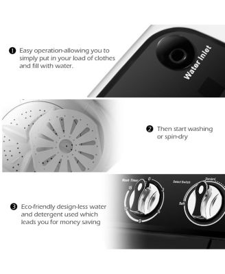 Compact Mini Twin Tub 8lbs Washing Machine Washer Spinner